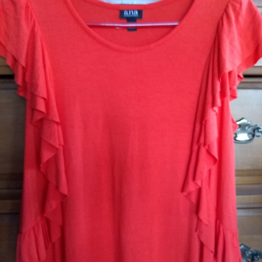 a.n.a. Red Ruffle Sleeve Dress Size M Stretch NEW - Picture 3 of 4